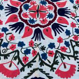 One Of A Kind Vintage Suzani Kantha Quilt Handmade Cotton Embroidered Reversible Boho Bedspread - thumbnail 4
