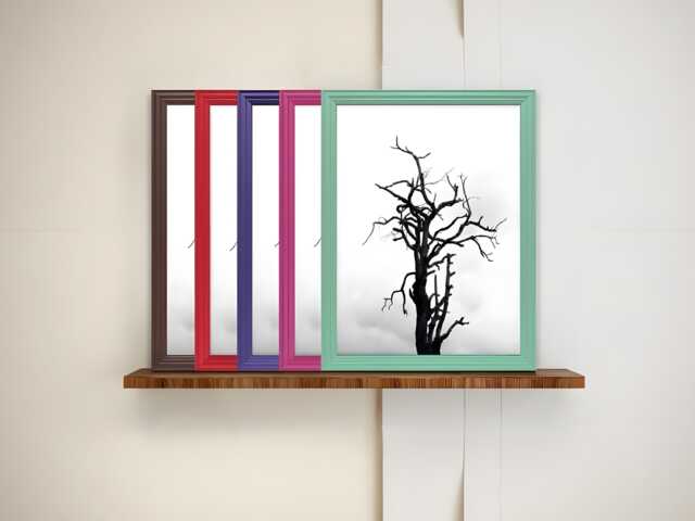 Handmade Photo Frame - Engraved Wood Effect, Hanging Picture - image 1