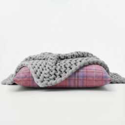 Bean Bag Faux Wool Tartan Bichon Floor Cushion Square Brushed Check Pillow - thumbnail 3