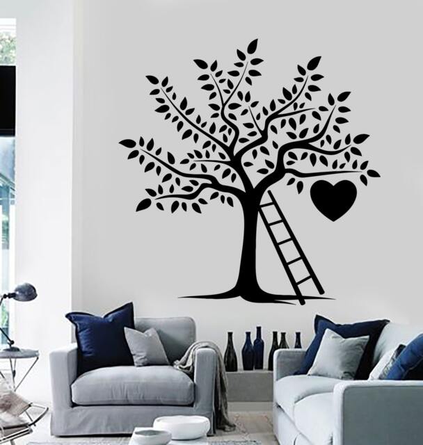 Wall Decal Tree Branch Nature Heart Ladder Romantic Vinyl Sticker Art 1423Dz - image 1