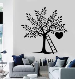 Wall Decal Tree Branch Nature Heart Ladder Romantic Vinyl Sticker Art 1423Dz - thumbnail 1