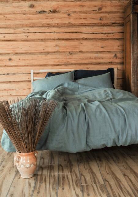 Dove Gray Duvet Cover Made Of Softened Linen - image 1