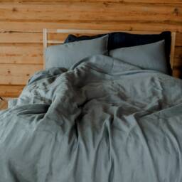 Dove Gray Duvet Cover Made Of Softened Linen - thumbnail 3