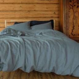 Dove Gray Duvet Cover Made Of Softened Linen - thumbnail 2