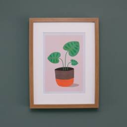 Risograph Plant Print Potted Illustration, Signed A4 Art - thumbnail 2