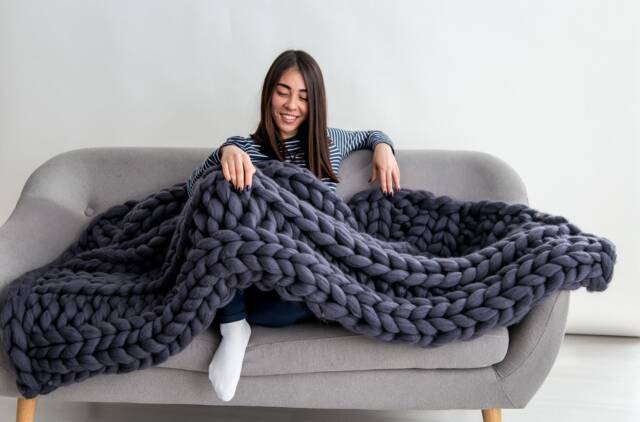 Chunky Knit Blanket, Giant Wool Merino Wool, Throw, Arm Knit - image 1