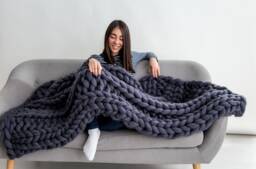 Chunky Knit Blanket, Giant Wool Merino Wool, Throw, Arm Knit