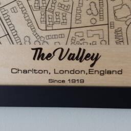 The Valley Wall Art Laser Engraved Wood, Charlton Athletic Fc Gift - thumbnail 3