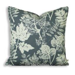 Villa Nova Asplin Luxury Designer Botanical Grey Leaf Cushion Pillow Cover - thumbnail 2