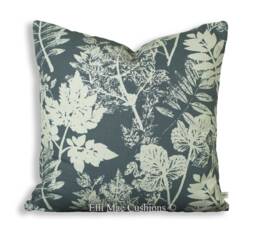 Villa Nova Asplin Luxury Designer Botanical Grey Leaf Cushion Pillow Cover - thumbnail 1