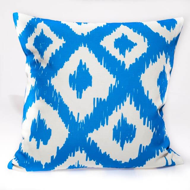 Lilly Pulitzer Outdoor Pillow Cover, Blue White Geometric, Sunbrella Fabric - image 1