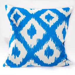 Lilly Pulitzer Outdoor Pillow Cover, Blue White Geometric, Sunbrella Fabric - thumbnail 1