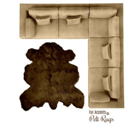 Faux Buffalo Hide Rug - Plush Pelt Shape Fur Throw