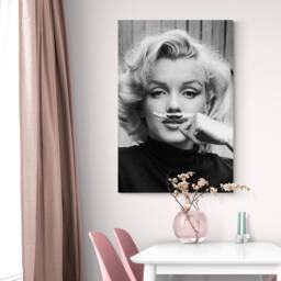 Marilyn Monroe Moustache - Wrapped Framed Canvas Rolled Photo/Poster Print - thumbnail 2
