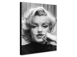 Marilyn Monroe Moustache - Wrapped Framed Canvas Rolled Photo/Poster Print - thumbnail 1