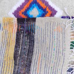 Handmade Berber Azilal Rug Colorful Moroccan Wool Carpet - 7.05Ft X 3.96Ft - thumbnail 2