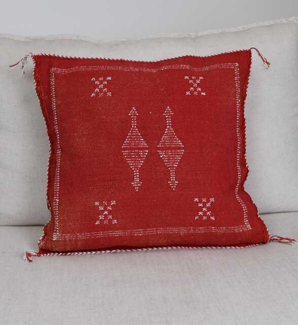 Moroccan Sabra Silk Cushion Cover Square - Handwoven 100% Natural 50x50 cm - image 1