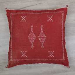 Moroccan Sabra Silk Cushion Cover Square - Handwoven 100% Natural 50x50 cm - thumbnail 3