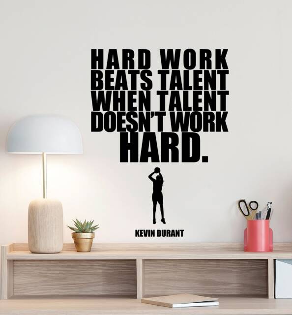 Hard Work Beats Talent Wall Decal Kevin Durant Quote Basketball Poster Player Gifts Sign Gym Vinyl Sticker Fitness Decor Sport Art 5-75 - image 1