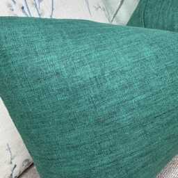 "Teal Cotton Cushion Cover, Lumbar Pillow Cover 12"" X 20" - thumbnail 3