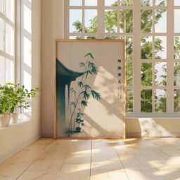 Minimalist Japanese Bamboo Poster, Zen Garden Wall Art Print, Traditional Asian Home Decor, Ink Brush Illustration, Botanical Artwork - thumbnail 3