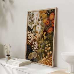 Autumn Botanical Wall Art Print, Abstract Floral Landscape in Warm Earth Tones, Contemporary Nature Poster For Living Room Or Bedroom - thumbnail 2