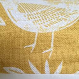 1 X Fryetts Narvik Ochre Yellow Scandinavian Birds Cushion Cover - thumbnail 2