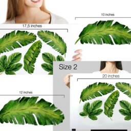 Banana & Fig Leaf Decals For Walls, Tile Furniture - Tropical Wall Home Decor Hand-Painted - thumbnail 3