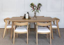 Farmhouse Dining Table & Chair Set, Solid Wood Room Furniture, Elegant Kitchen Set - thumbnail 1
