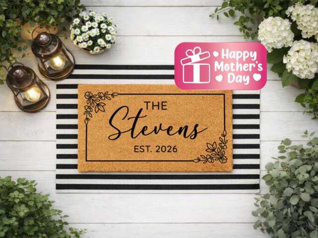 Door Mat With Family Name Personalised - image 1