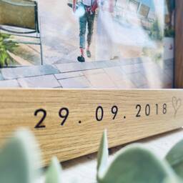 Personalised Photo Frame - Custom Engraved Text -Wedding Gift Family Keepsake New Baby -Engagement Memorial - thumbnail 2