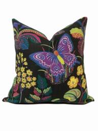 Schumacher Exotic Butterfly Black Cushion Cover Pillow Double Sided - thumbnail 1