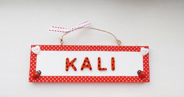 Ladybirds Name Plaque Ladybug Customised Nursery Sign Meaningful Personalised Childrens Baby Gift - image 1