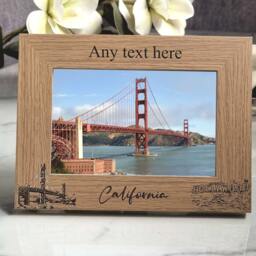 California Skyline Personalised Wooden Photo Frame Hollywood Keepsake Gift Size 6 X 4 Or 7 5 - thumbnail 2