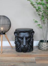 Ferocious Matt Black Lion Side Table - thumbnail 4