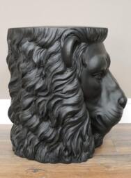 Ferocious Matt Black Lion Side Table - thumbnail 3
