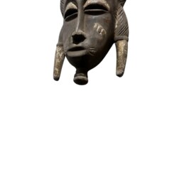 Baule Portrait Mask Hand Carved Wood Vintage West African Art Ivory Coast - thumbnail 3
