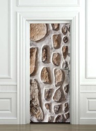 Stones Wall Decal, Door Mural, Wallpaper, Home Design Sticker, Fridge Decor, Covering - thumbnail 2