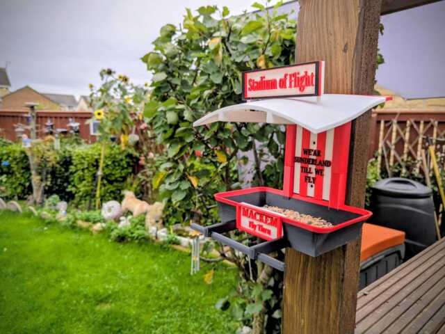 Sunderland Supporters Bird Feeder Stadium Of Flight Fly Thru Design - Garden Gift For A Football Mad Mackem - image 1