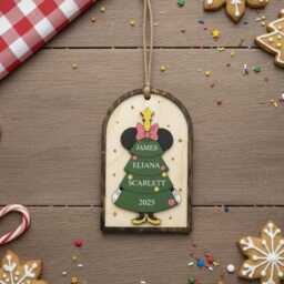 Family Christmas Ornaments, Xmas Ornament, Custom Minnie Mouse Tree Ornaments - thumbnail 2