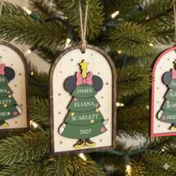 Family Christmas Ornaments, Xmas Ornament, Custom Minnie Mouse Tree Ornaments - thumbnail 1