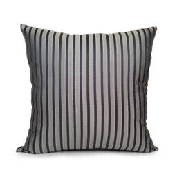 Navy Blue & Silver Pillow, Throw Pillow Cover, Decorative Cushion Striped Satin Blend