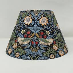 strawberry Thief - Small Print Coolie Lampshade Navy/Indigo in A William Morris Design - thumbnail 1