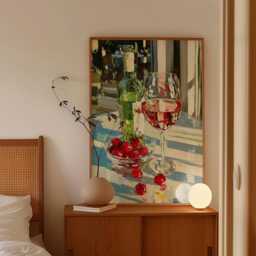 Ros?? Wine Poster, Strawberry Table Print, Kitchen Wall Art - thumbnail 2