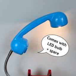 Red & Blue Telephone Lamp, Quirky Desk Lamp - thumbnail 3