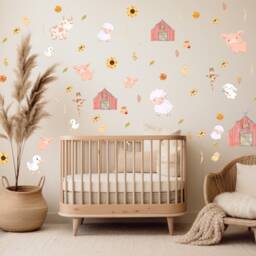Farm Animal Nursery Wall Decals Barnyard Decor, Kids Room Stickers - thumbnail 2