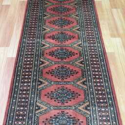 2x6 Pink Color Bokhara Rug - Runner Hallway Luxury Bukhara Fine Quality Woolen Afghan - thumbnail 3