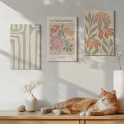 Set Of 3 Canvas Prints - Botanical Motifs Poster Paris Minimalism, Green Print On Canvas, Plants & Flowers Wall Decor - thumbnail 2