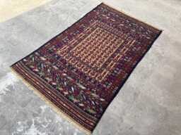 4'2x6'10 Ft Afghan Somak Kilim - Vintage Handwoven Wool Flatweave Rug, Tribal Pattern Carpet, Traditional Area Rug
