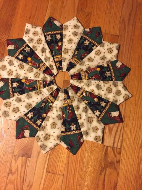 Debbie Mumm Christmas Tree Skirt Santa, Gingerbread Print - 42 Inch - image 1